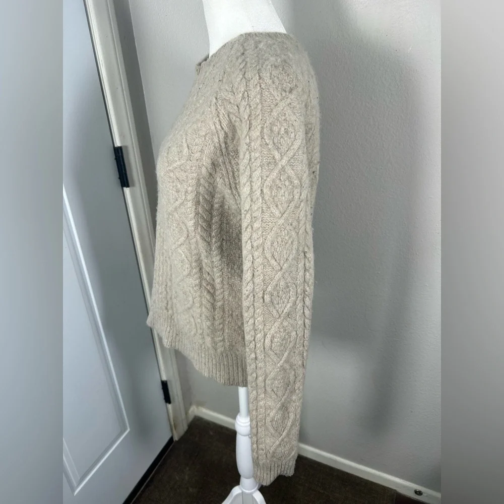VTG Polo Country Ralph Lauren Cable-Knit Wool Pullover Sweater Sz L Oatmeal - Picture 7 of 14